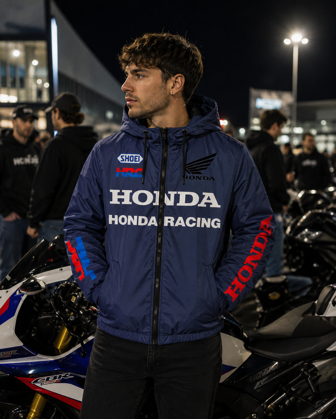 Honda Racing HRC Lightweight Hooded Windbreaker Jacket